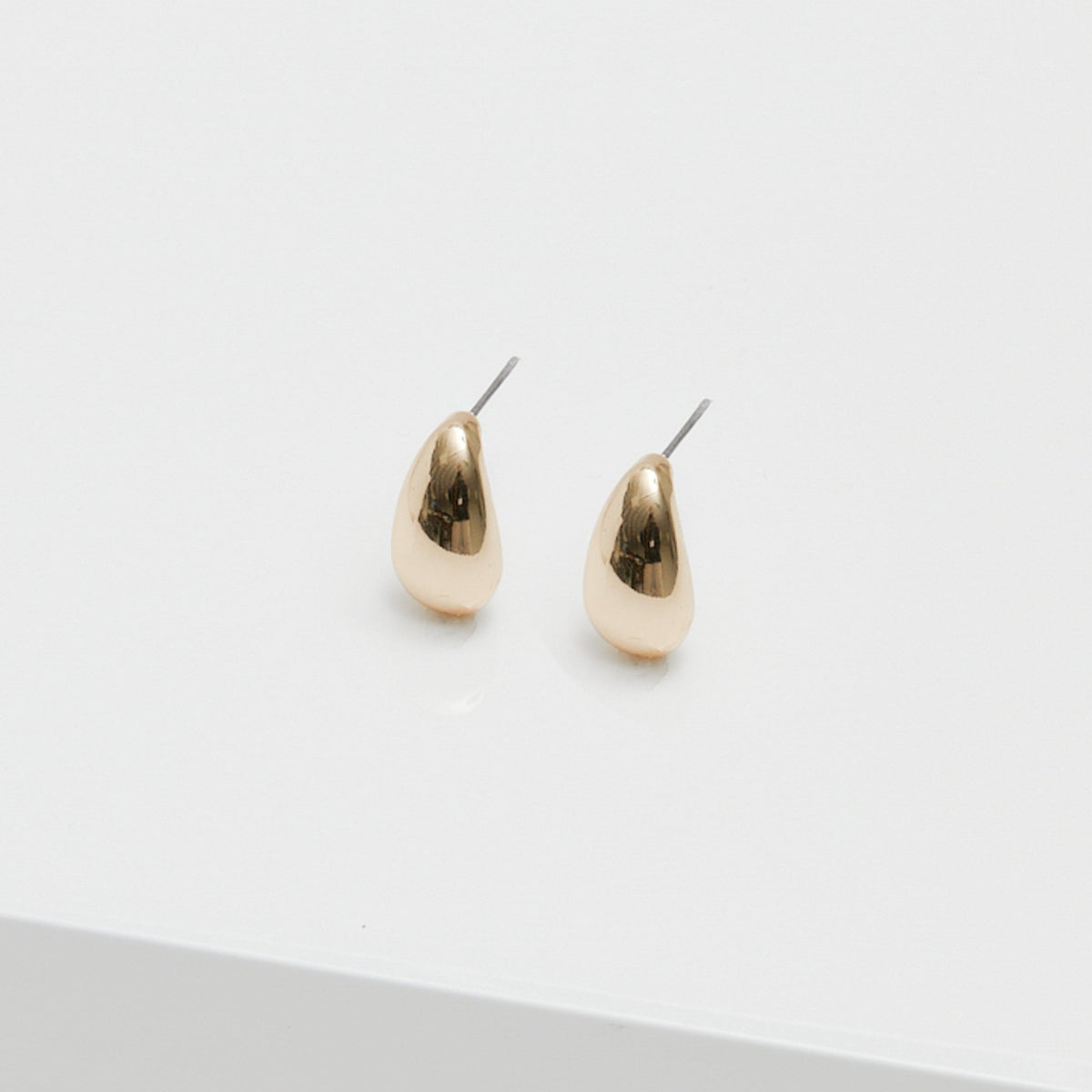 Inicio Gold Plated Polished Teardrop Earrings - Gift Pouch