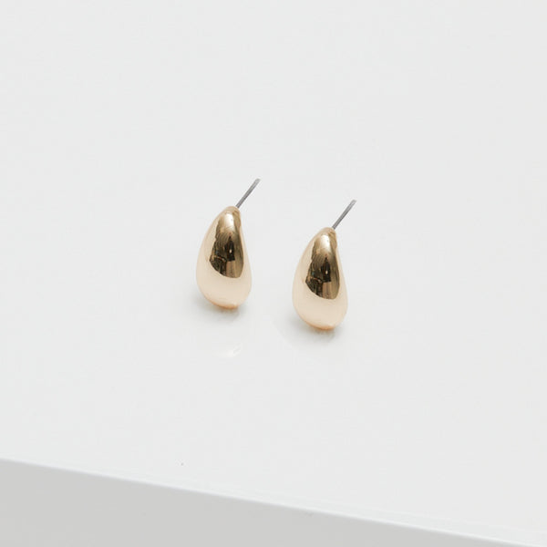 Inicio Gold Plated Polished Teardrop Earrings - Gift Pouch