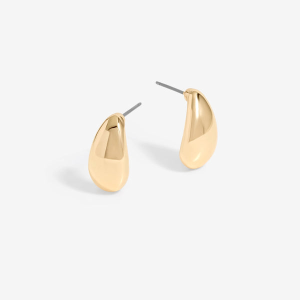 Inicio Gold Plated Polished Teardrop Earrings - Gift Pouch