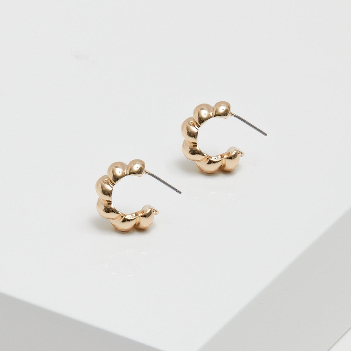 Inicio Gold Plated Twisted Polished Hoops - Gift Pouch