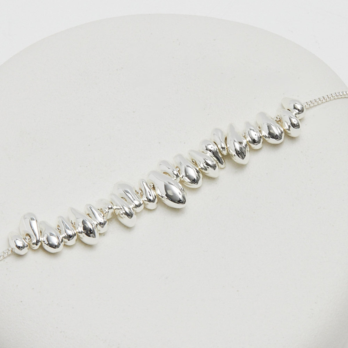 Inicio Silver Plated Polished Nugget Necklace - Gift Pouch