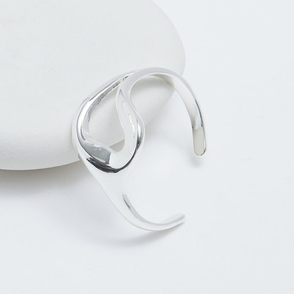 Inicio Silver Plated Molten Open Cuff - Gift Pouch