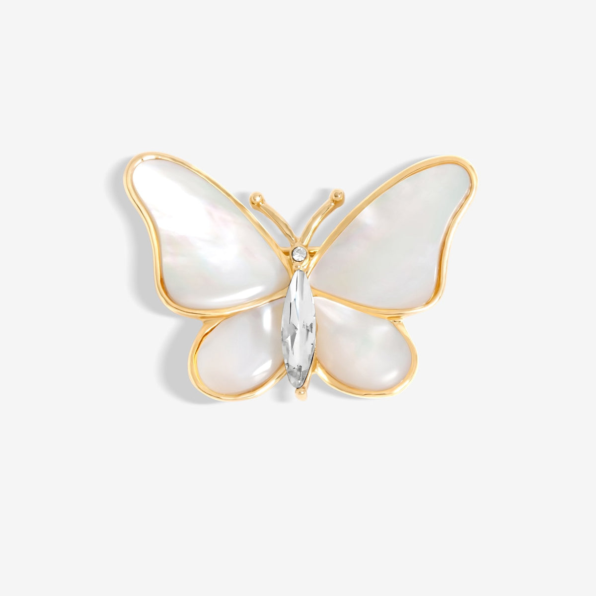 Jon Richard Gold Plated Mother Of Pearl Butterfly Brooch - Gift Boxed