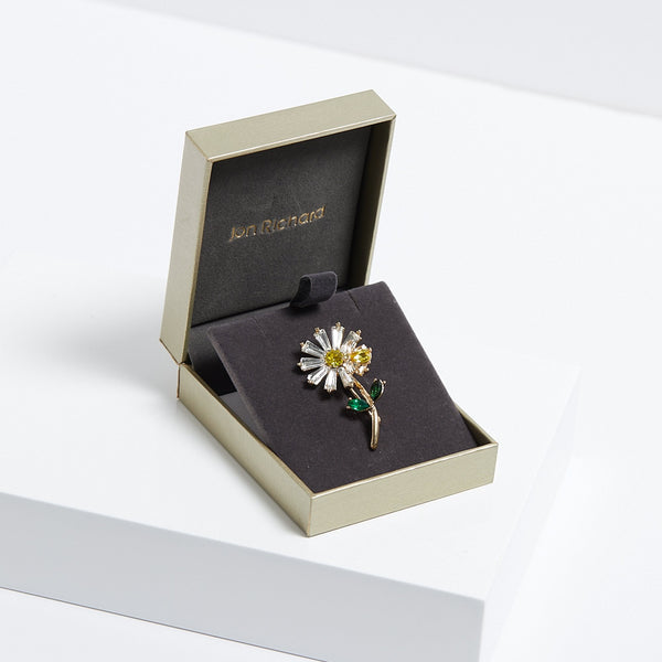 Jon Richard Gold Plated Daisy Brooch - Gift Boxed