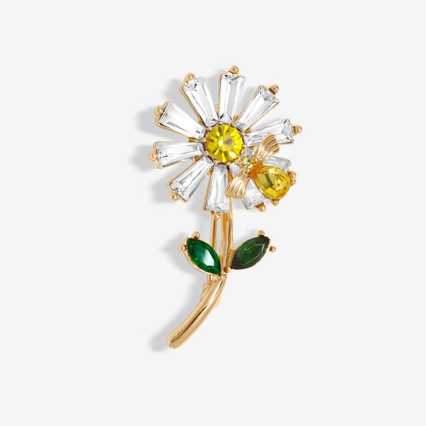 Jon Richard Gold Plated Daisy Brooch - Gift Boxed