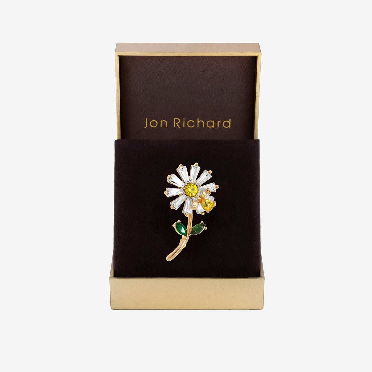 Jon Richard Gold Plated Daisy Brooch - Gift Boxed