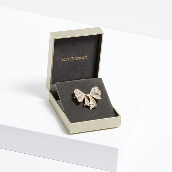 Jon Richard Gold Plated Bow Brooch - Gift Boxed