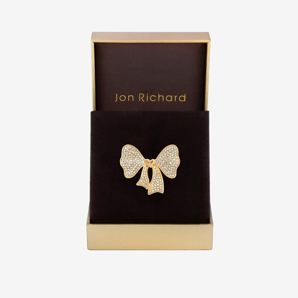 Jon Richard Gold Plated Bow Brooch - Gift Boxed