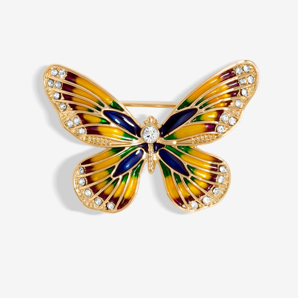 Jon Richard Gold Plated Multicoloured Butterfly Brooch - Gift Boxed