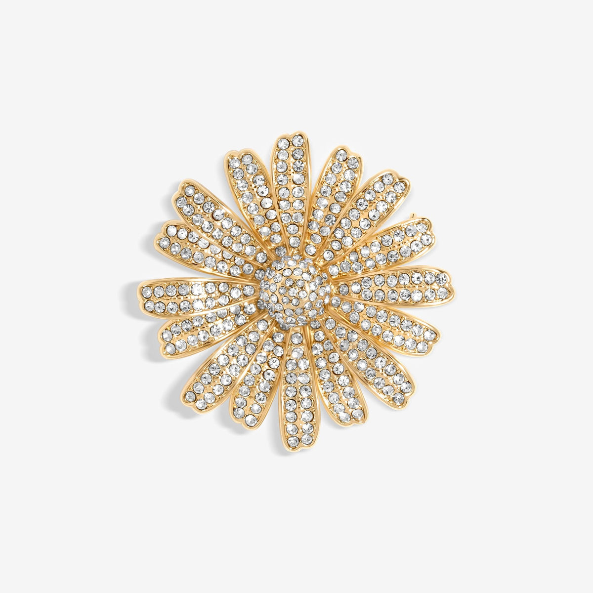 Jon Richard Gold Plated Crystal Flower Brooch - Gift Boxed