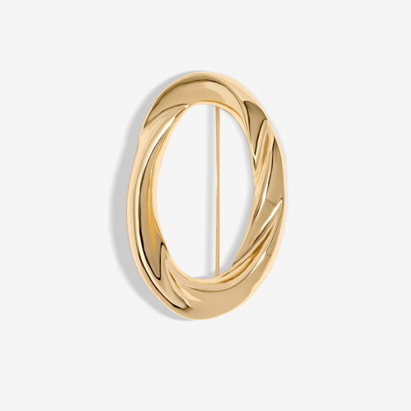 Jon Richard Gold Plated Open Polished Twist Brooch - Gift Boxed