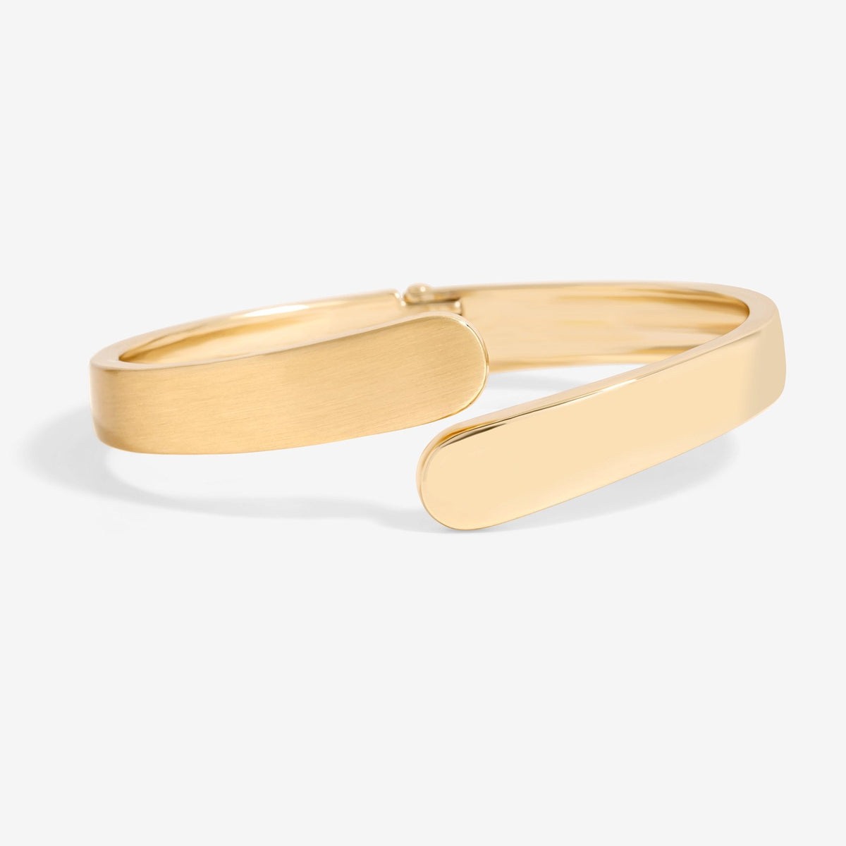 Jon Richard Gold Plated Polished And Satin Open Hinge Bangle