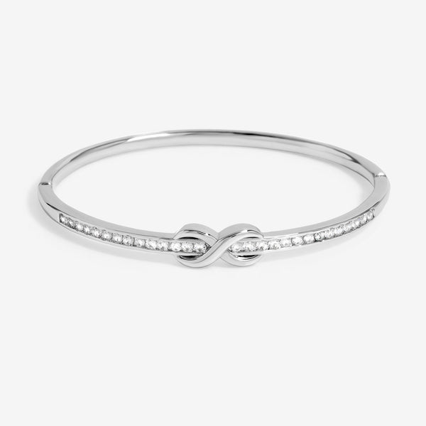 Jon Richard Rhodium Plated Cubic Zirconia Infinity Bangle