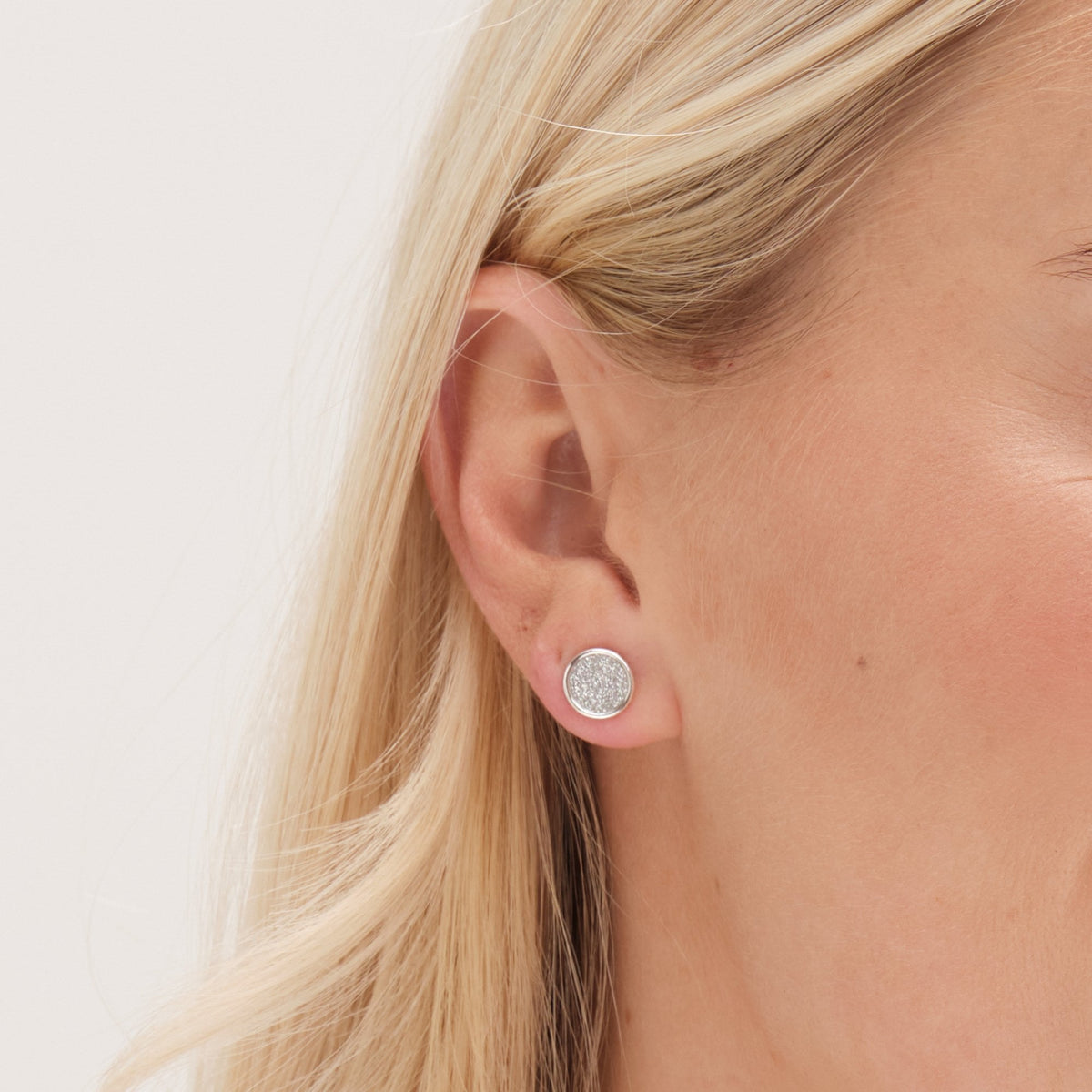 Mood Silver Crystal And Polished Round Stud Earrings - Pack Of 3