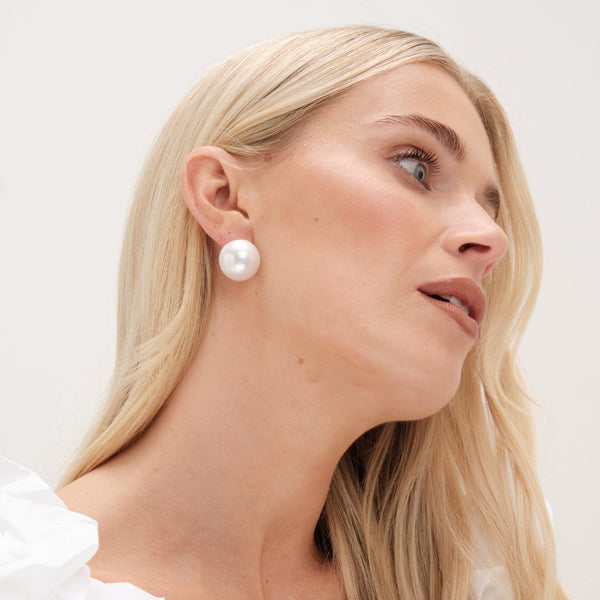 Mood Gold Pearl Large Stud Earrings