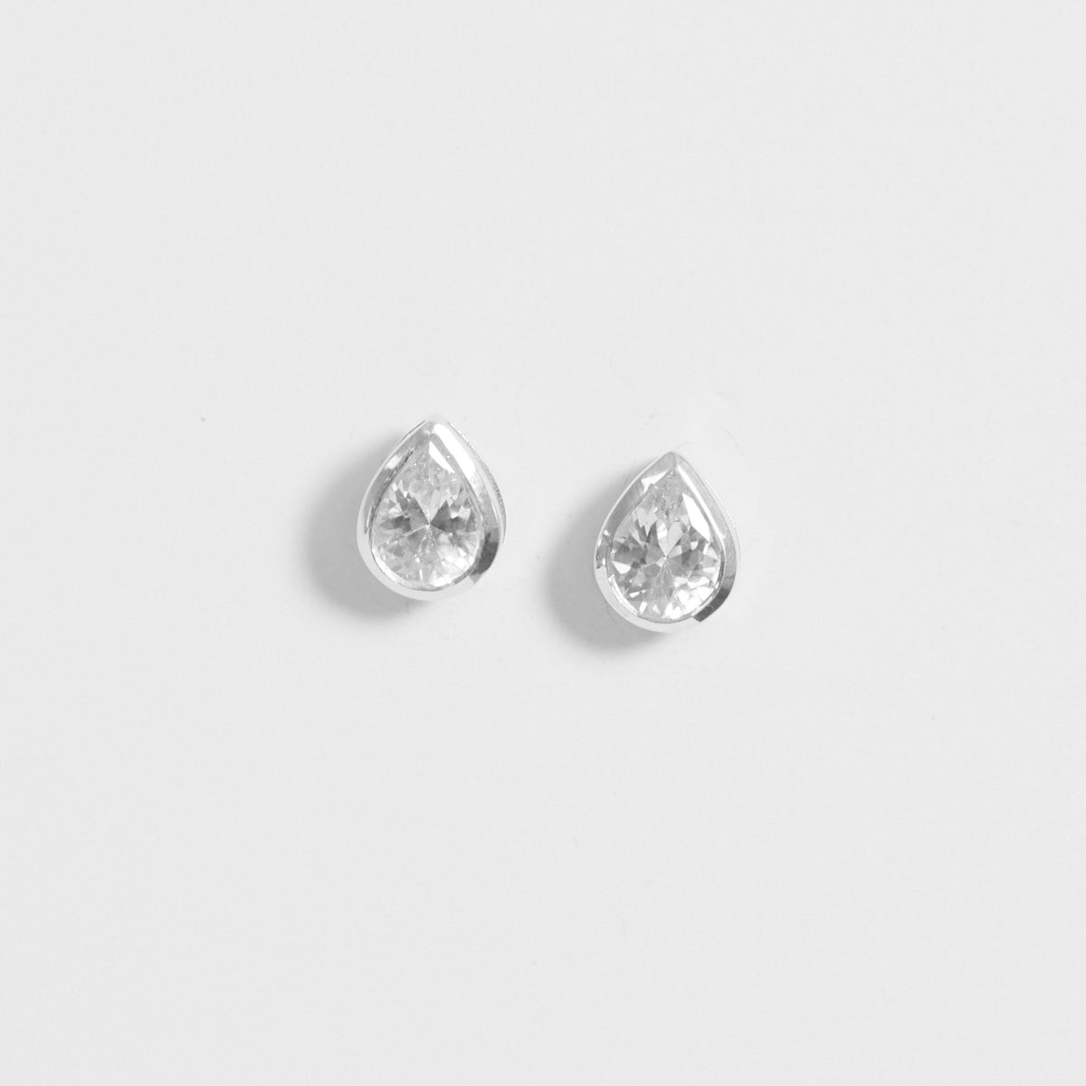 Simply Silver Sterling Silver 925 Cubic Zirconia Large Pear Drop Stud Earrings