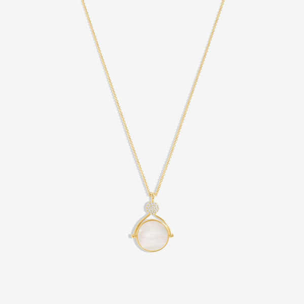 Inicio Gold Plated Evil Eye And Mother Of Pearl Spinning Pendant - Gift Pouch
