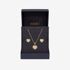 Inicio Gold Plated And Pave Heart Set - Gift Boxed