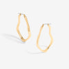 Inicio Gold Plated Molten Large Hoop Earrings - Gift Pouch