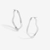 Inicio Silver Plated Molten Large Hoop Earrings - Gift Pouch