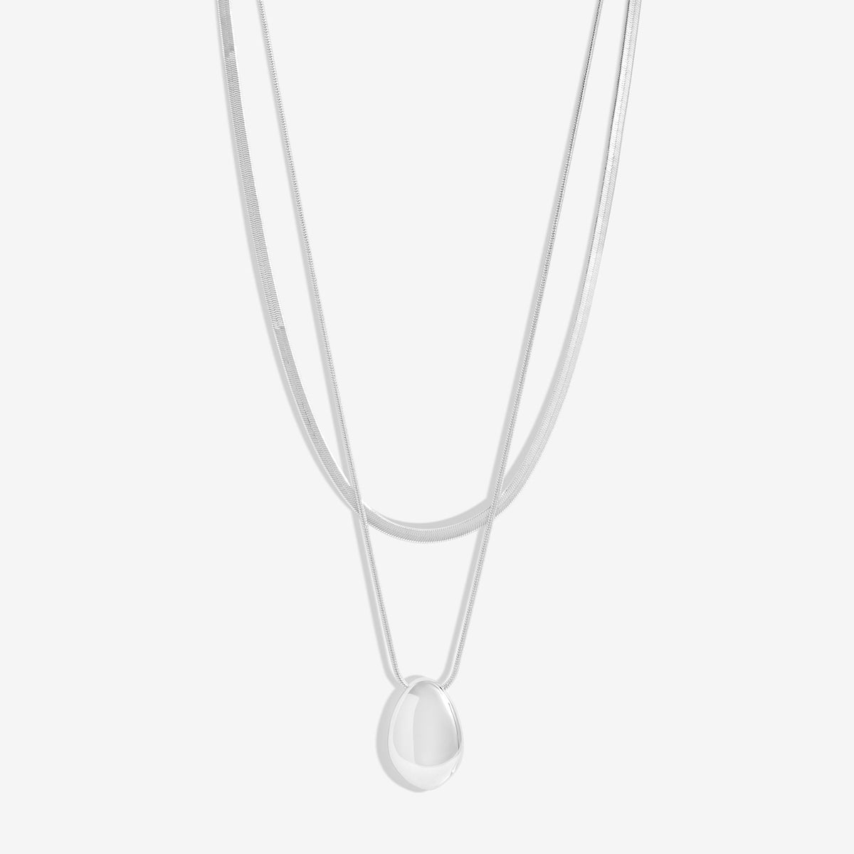 Inicio Silver Plated Molten Double Row Pendant - Gift Pouch