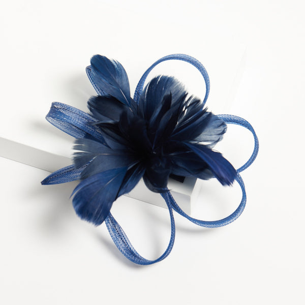 Jon Richard Navy Floral Clip Fascinator