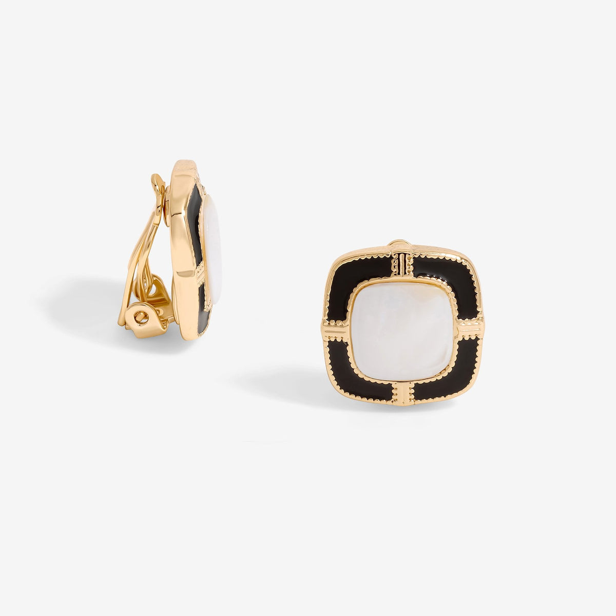 Jon Richard Monocrome Clip Earrings