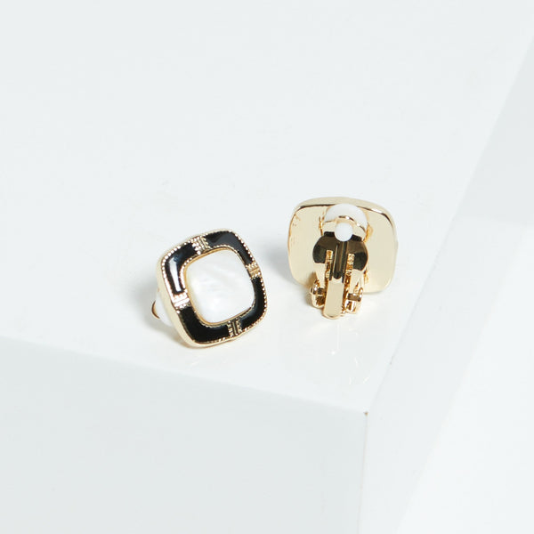 Jon Richard Monocrome Clip Earrings