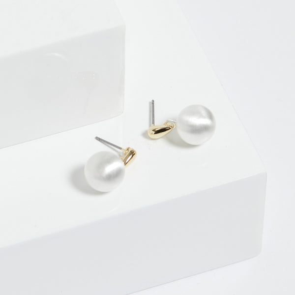 Jon Richard Two Tone Satin Orb Drop Earrings