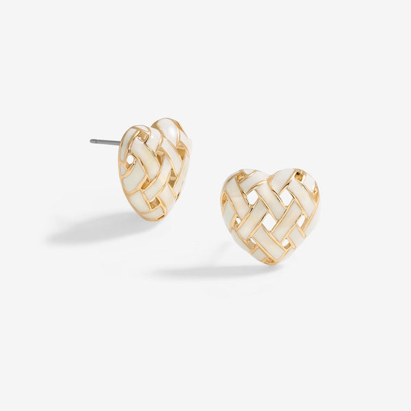 Jon Richard Gold Plated Enamel Heart Weave Earrings