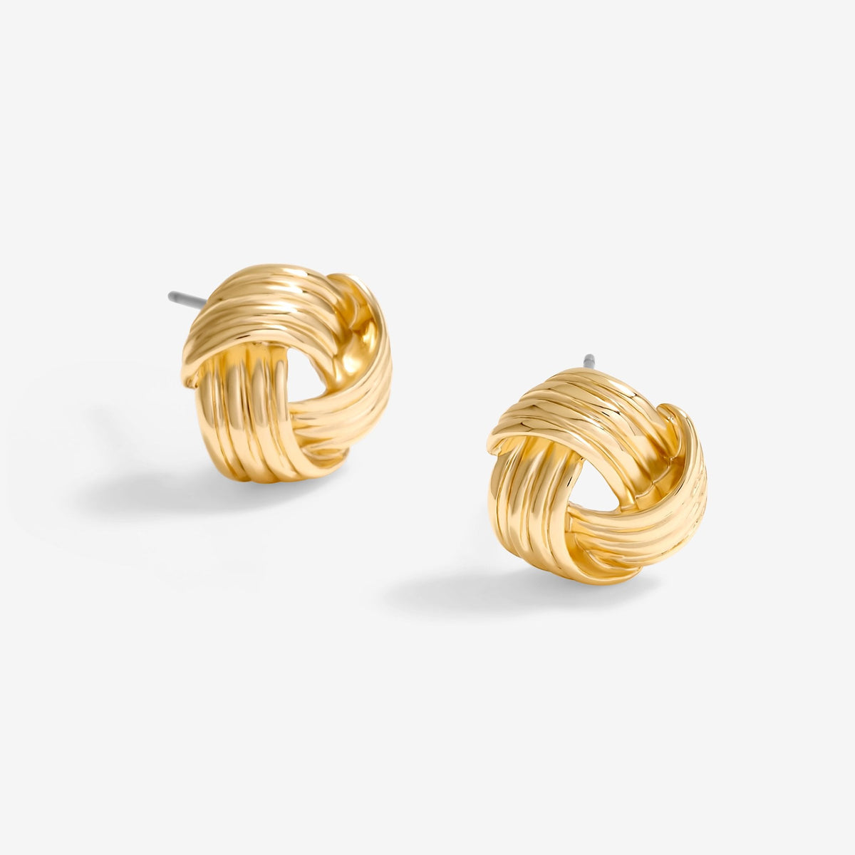 Jon Richard Gold Plated Ridge Knot Studs