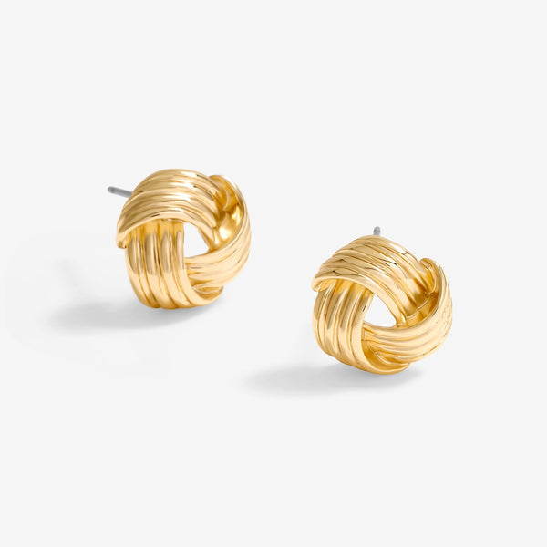 Jon Richard Gold Plated Ridge Knot Studs