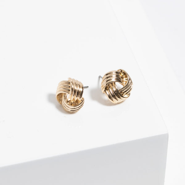 Jon Richard Gold Plated Ridge Knot Studs