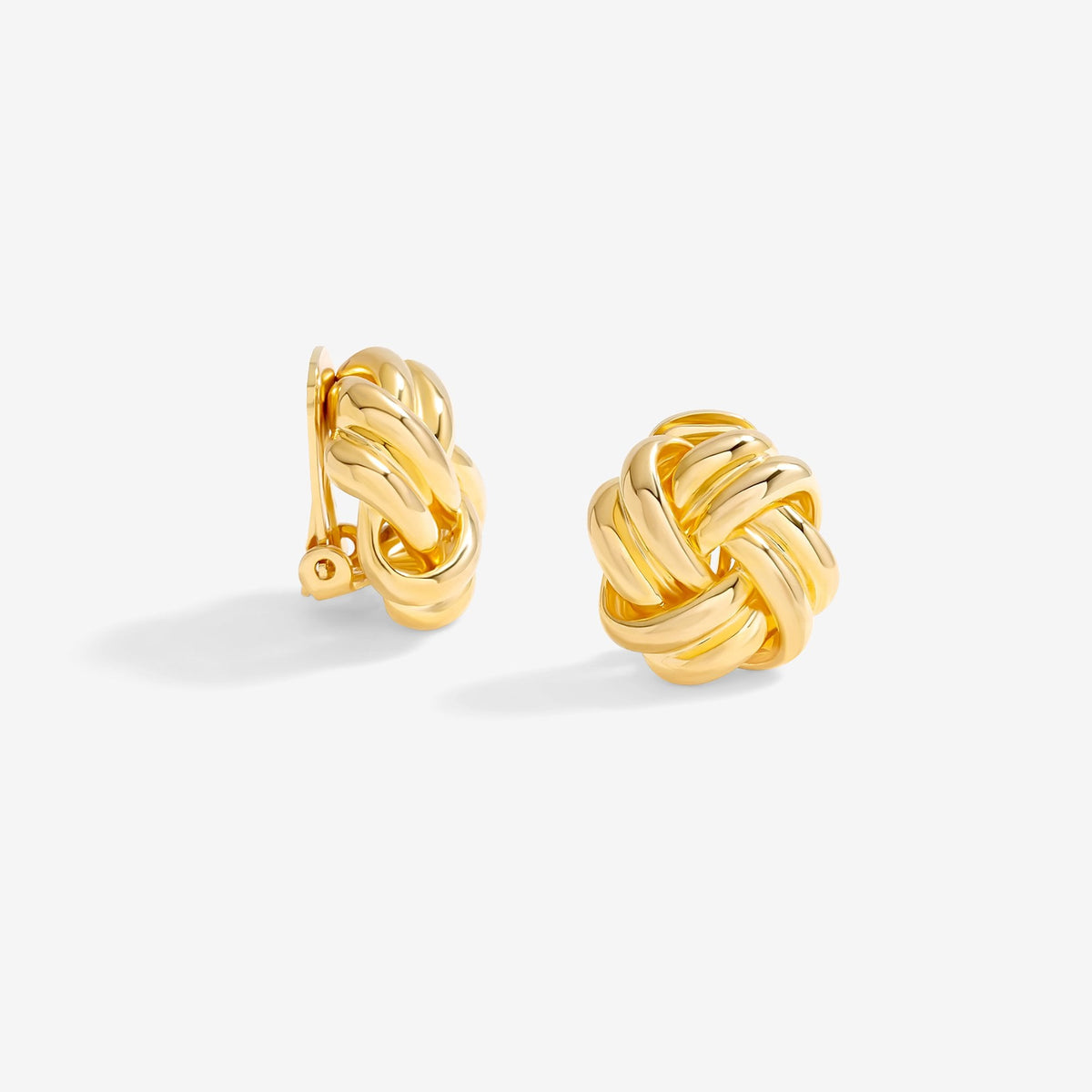 Jon Richard Gold Plated Polished Knot Clip Earrings