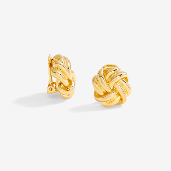 Jon Richard Gold Plated Polished Knot Clip Earrings
