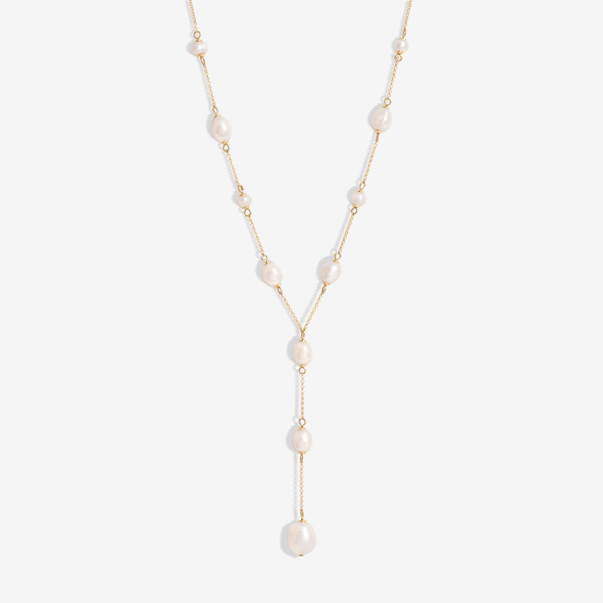 Jon Richard Gold Plated Semi Precious Pearl Y Necklace