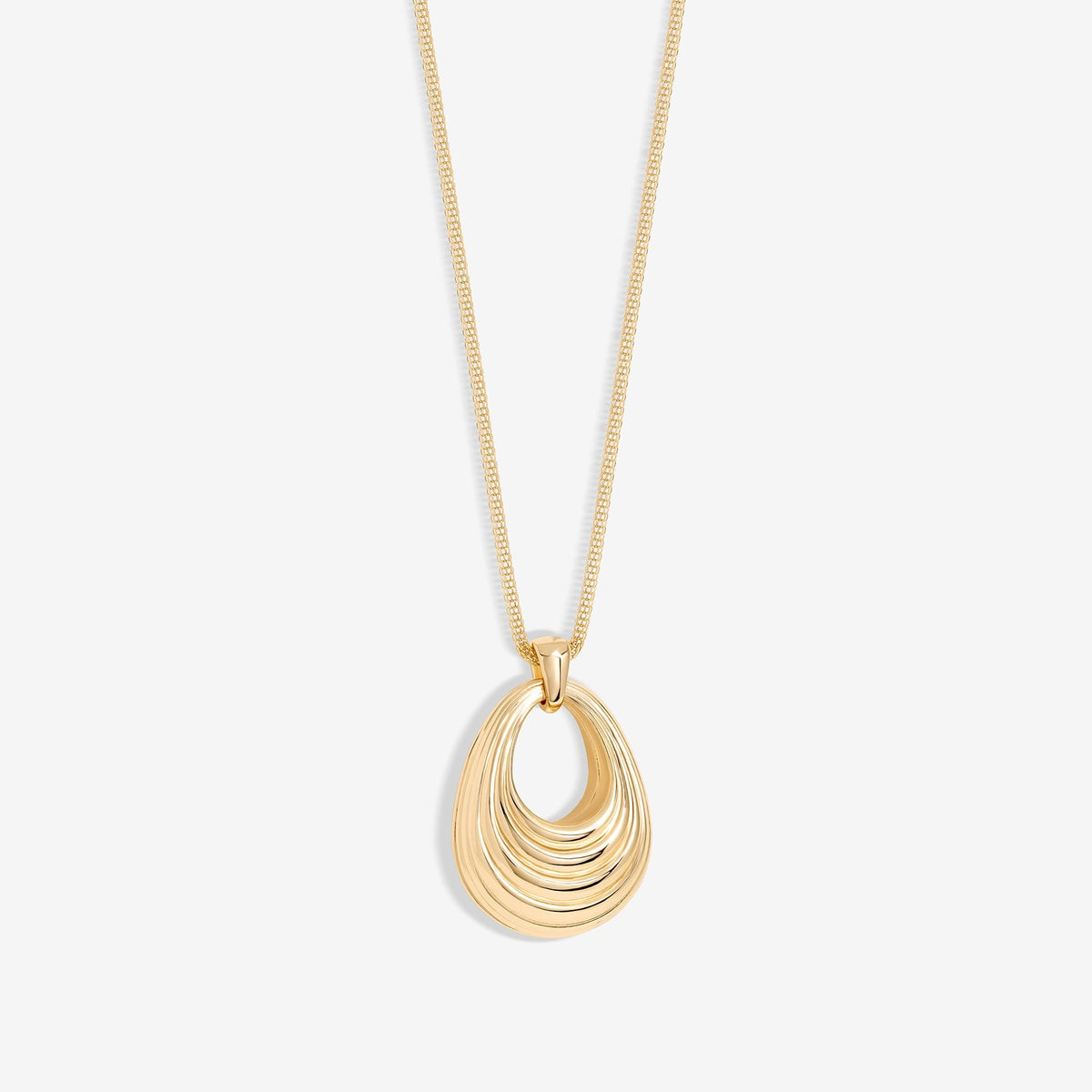 Jon Richard Gold Plated Polished Ridged Long Pendant
