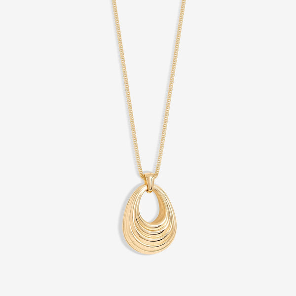 Jon Richard Gold Plated Polished Ridged Long Pendant