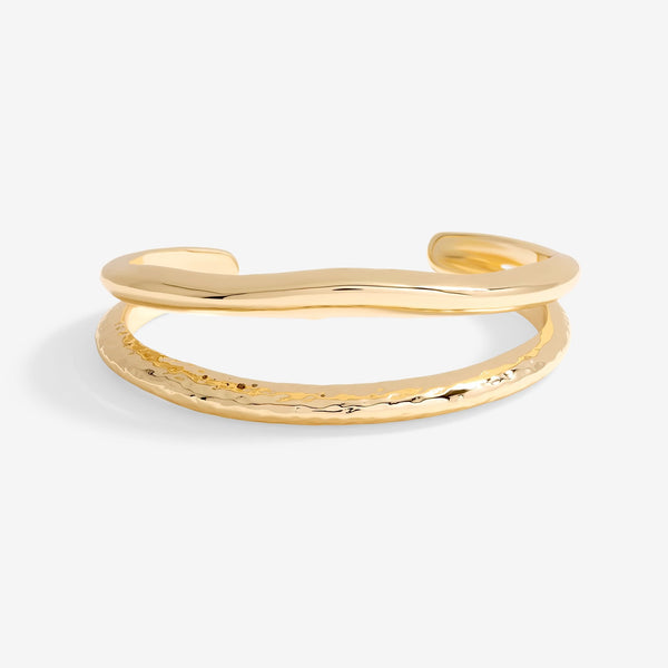 Jon Richard Gold Plated Hammered And Polished Cuff