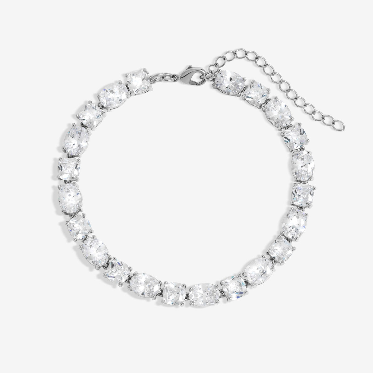 Jon Richard Rhodium Plated Cubic Zirconia Mixed Stone Bracelet - Gift Boxed