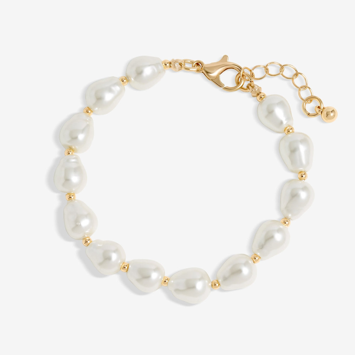 Jon Richard Semi Precious Pearl And Gold Bead Bracelet