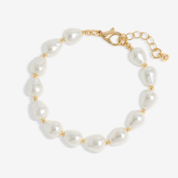 Jon Richard Semi Precious Pearl And Gold Bead Bracelet