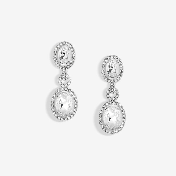 Jon Richard Silver Plated Crystal Halo Earrings