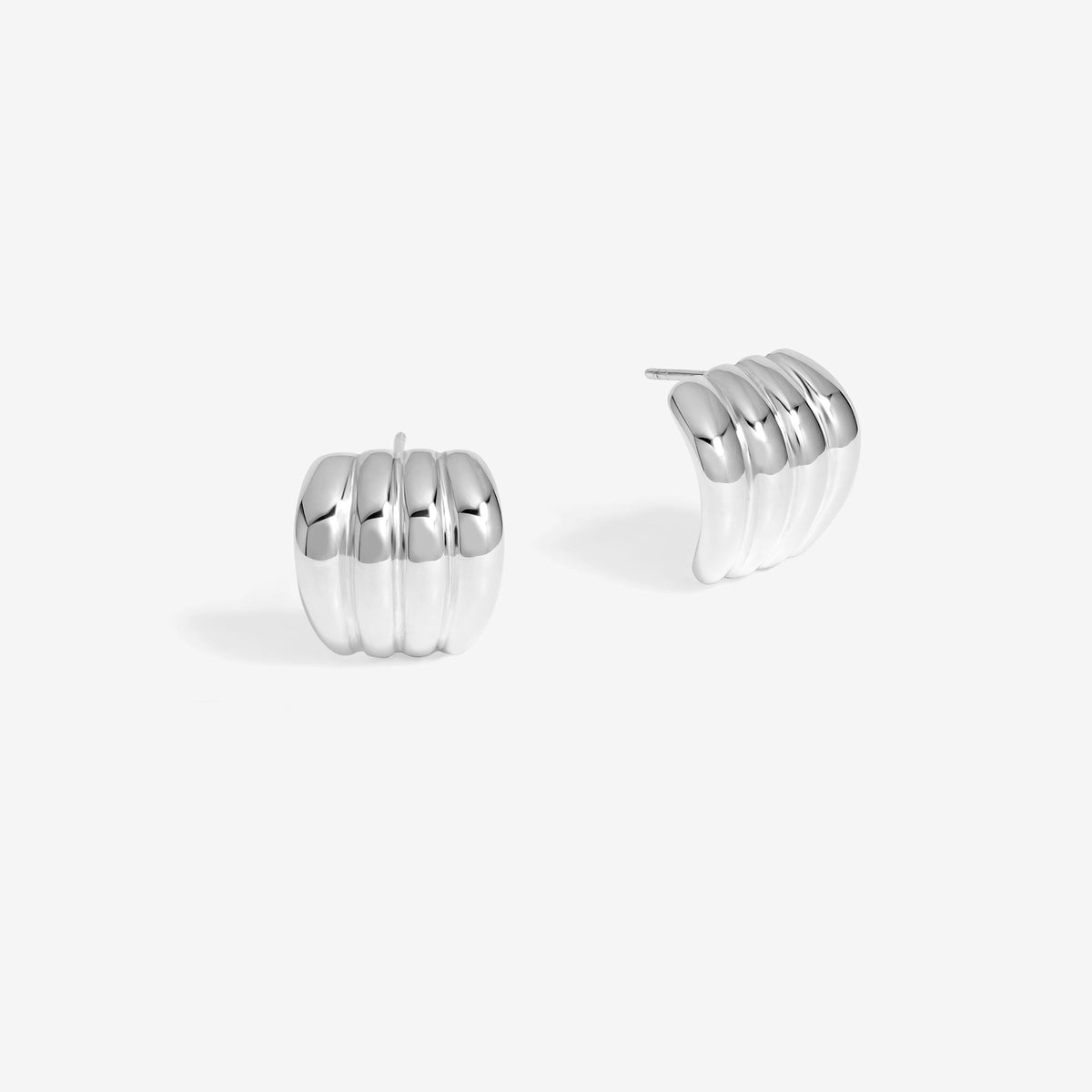 Jon Richard Silver Plated Ridge Stud Earrings