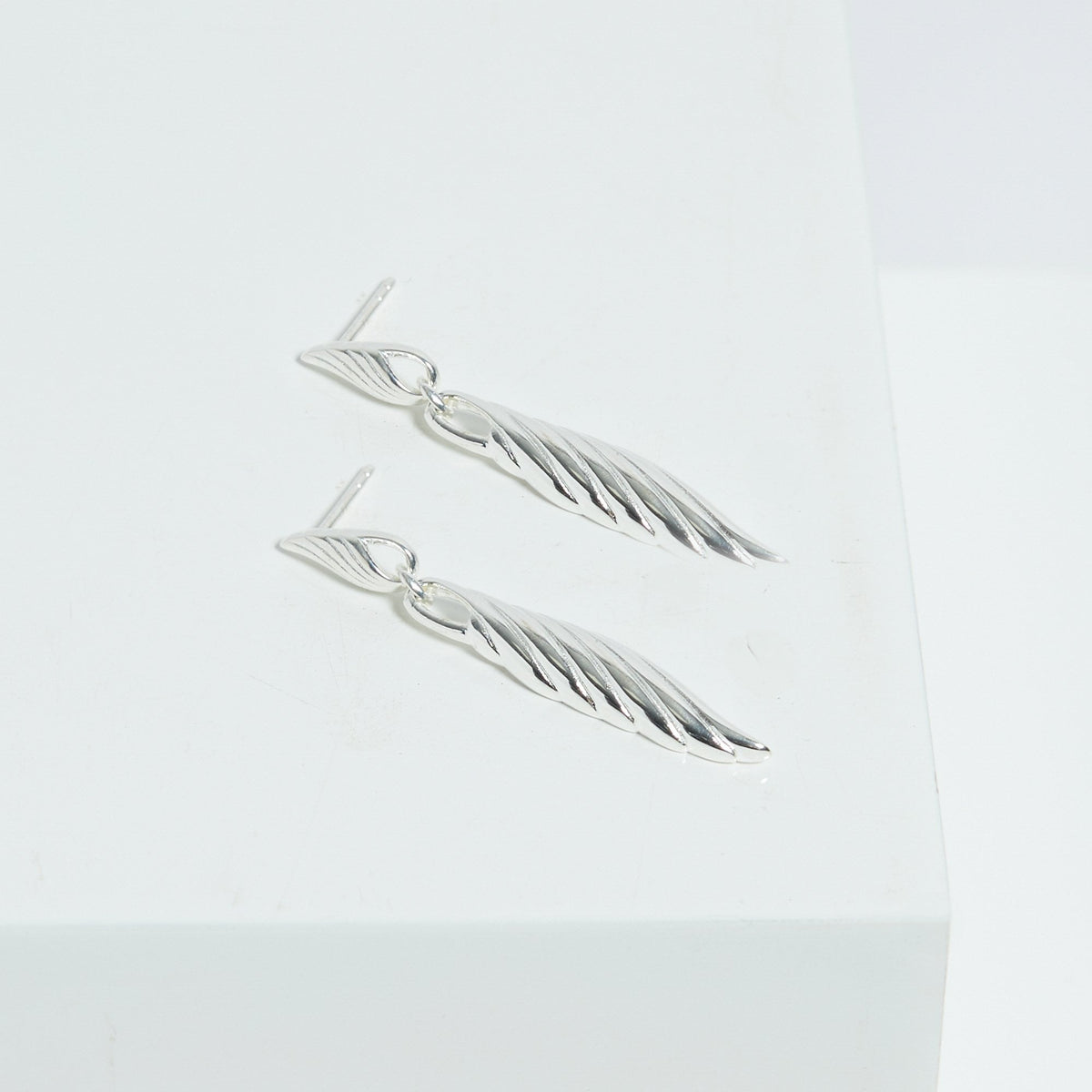 Jon Richard Silver Plated Ridge Drop Earrings