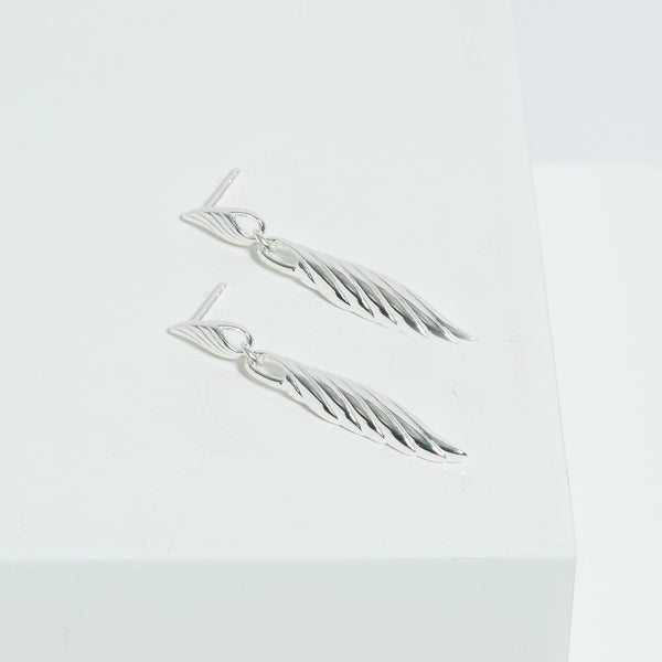 Jon Richard Silver Plated Ridge Drop Earrings