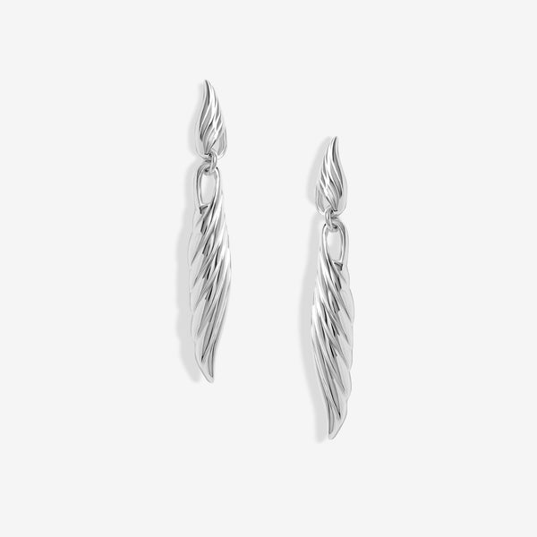 Jon Richard Silver Plated Ridge Drop Earrings