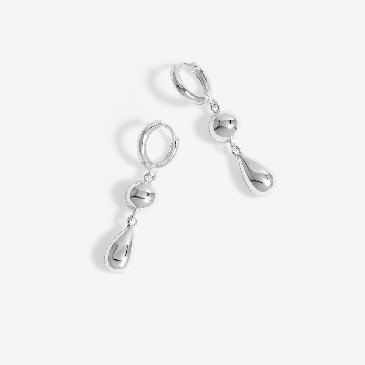 Jon Richard Silver Plated Orb And Teardrop Polished Earrings