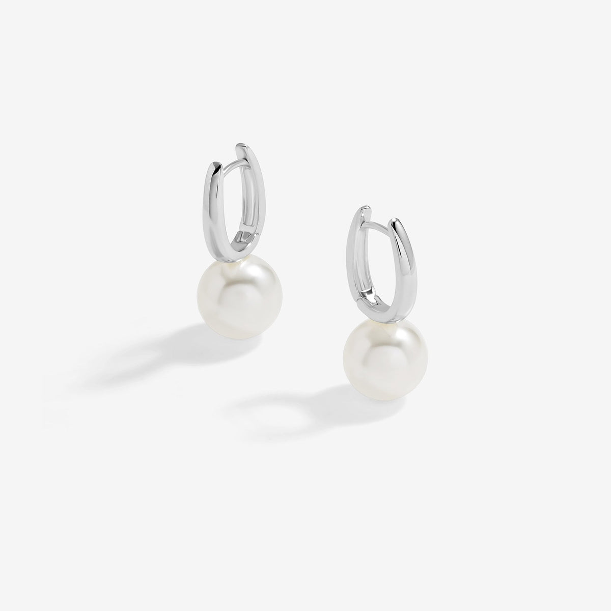 Jon Richard Silver Plated Hoop Pearl Earrings