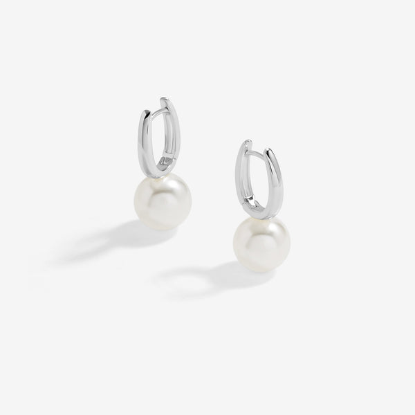 Jon Richard Silver Plated Hoop Pearl Earrings